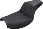 SADDLEMEN Step-Up Seat - Full Lattice Stitch - Black - FXR 882-09-175