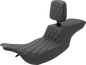 SADDLEMEN Tour Step Up Seat - Rider Backrest - Front Lattice Stitch - FL '97-'07 897-07-192BR