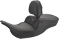 SADDLEMEN Roadsofa Carbon Fiber Seat - With Driver Backrest - Black 897-07-185BR