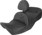 SADDLEMEN Seat - RoadSofa - with Backrest - Black w/ Black Stitching - Heated - GL1800 '01-'10 H01-07-187BRHCT