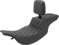SADDLEMEN Tour Step Up Seat - Rider Backrest - Full Lattice Stitch - FL '97-'07 897-07-195BR