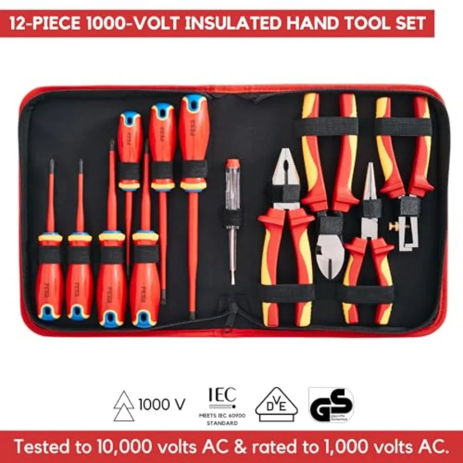 12-Piece Insulated Electrician Tool Set