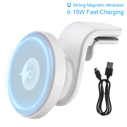 15W Wireless Magnetic Car Chargers/Fast Charging Docking Station 360 Degree