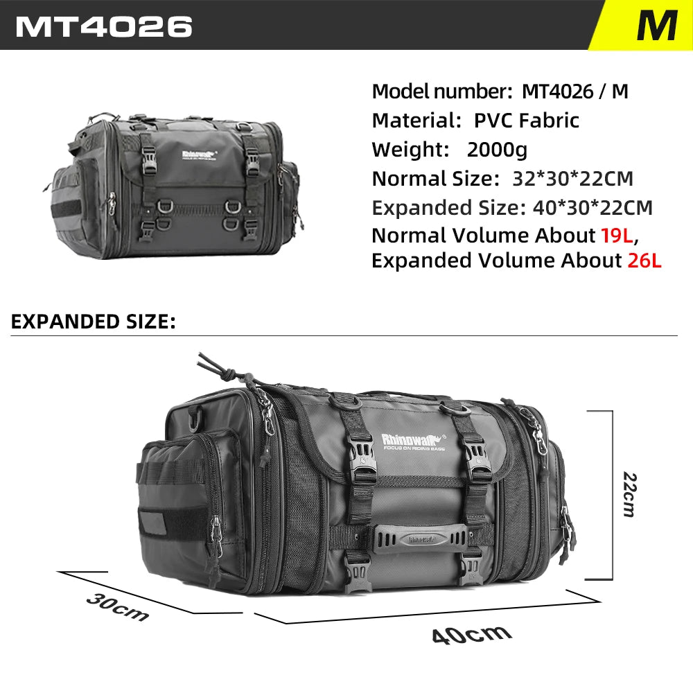 Motorcycle Travel Luggage Bag Waterproof 19L-80L Expandable Big Capacity Motor Tail/Trunk/Rack Bag For Most motorcycle
