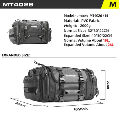 Motorcycle Travel Luggage Bag Waterproof 19L-80L Expandable Big Capacity Motor Tail/Trunk/Rack Bag For Most motorcycle