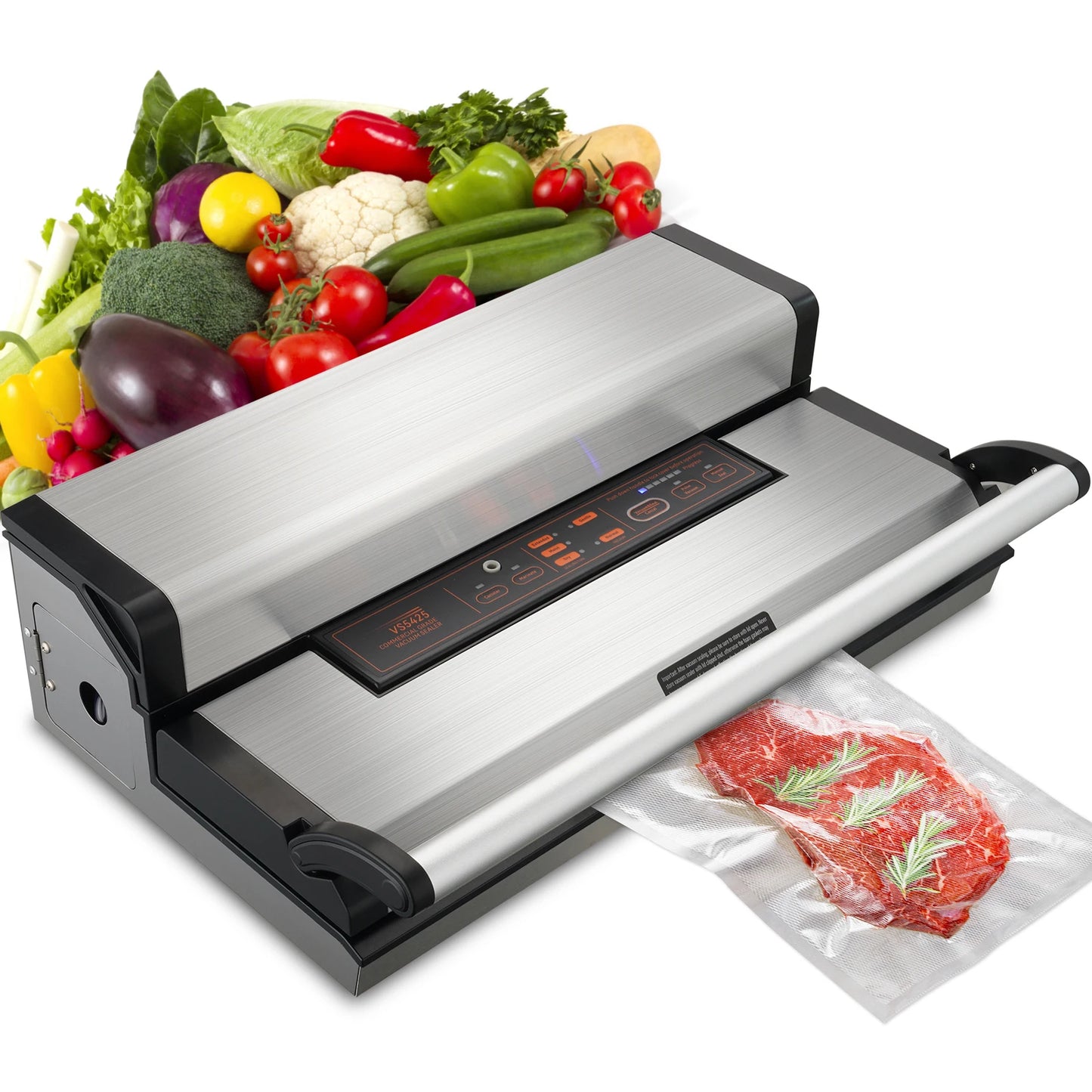 Vacuum Sealer Machine, Multifunction Automatic Food Packaging with Bag Roll Storage