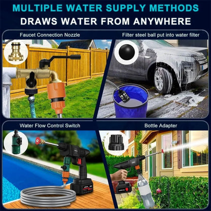 Cordless High Pressure Car Washer with Foam Generator for Home or Construction