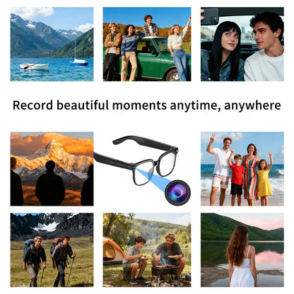 AI Smart Video Glasses, with 8-megapixel camera, supporting 4K HD video recording, wireless calling and music