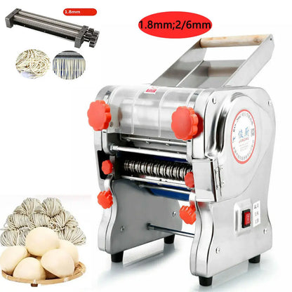 Electric Pasta Maker, Dumpling Skin Roller, Full Stainless Steel Dual Knife Noodle Maker