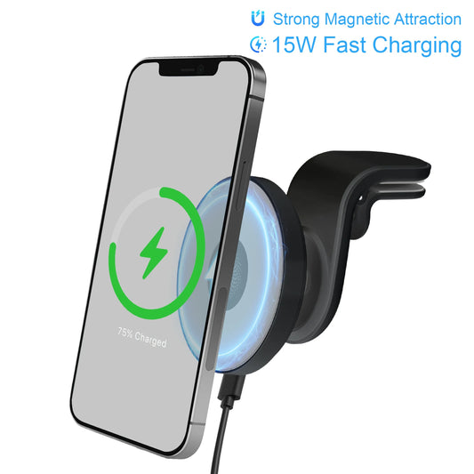15W Wireless Magnetic Car Chargers/Fast Charging Docking Station 360 Degree