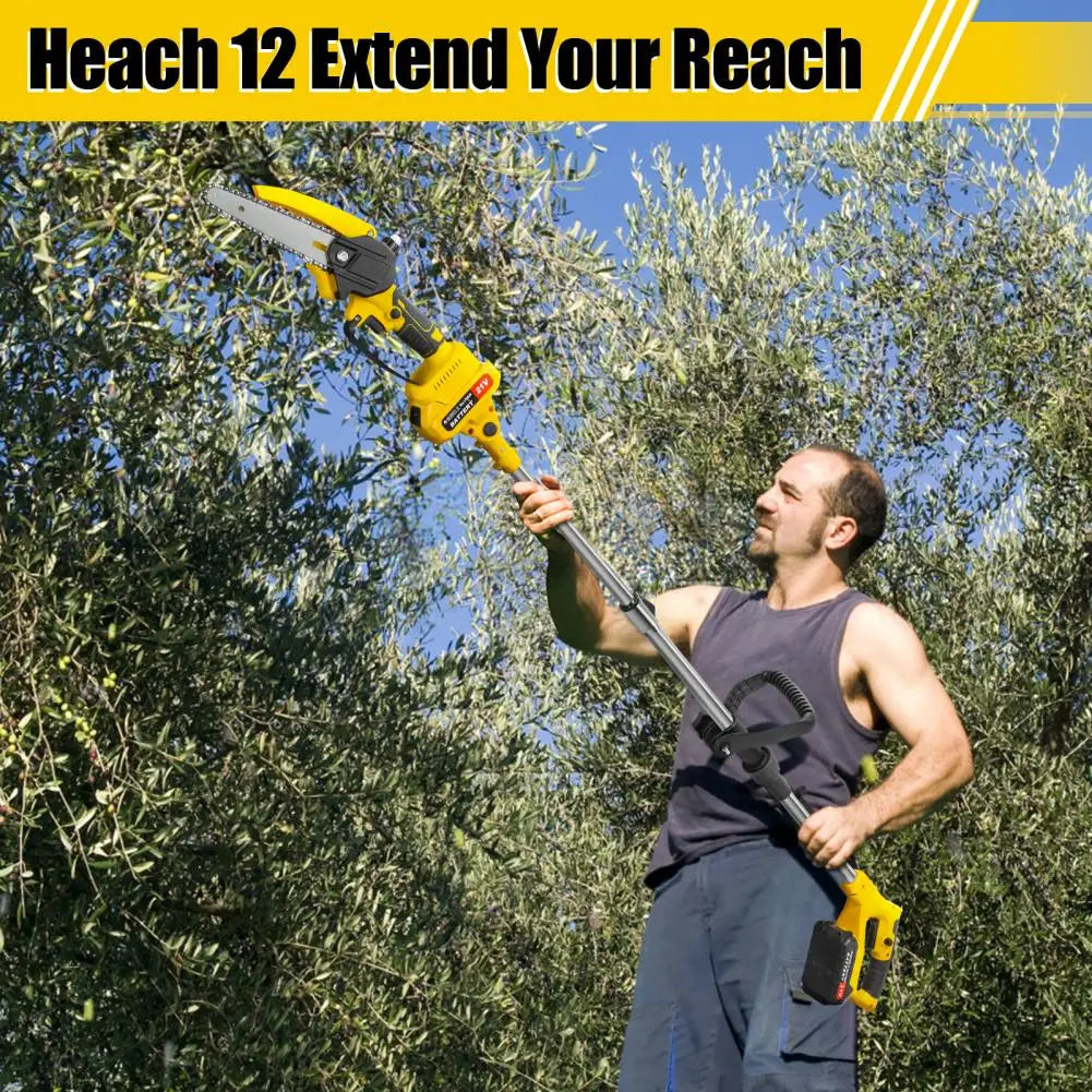 Cordless 2-in-1 Pole Saw And Mini Chainsaw 6-Inch for Trimming And Cutting
