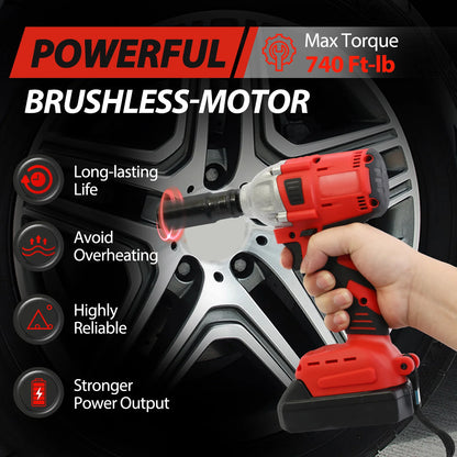 Cordless Electric Impact Wrench Set 1000 N.M