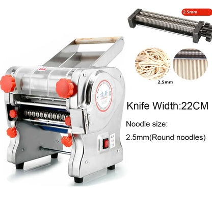 Electric Pasta Maker, Dumpling Skin Roller, Full Stainless Steel Dual Knife Noodle Maker