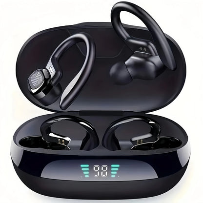 Wireless Earbuds with Microphone, Sports Ear Clip, and Led Display