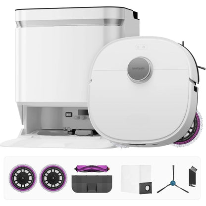 Robot Vacuum and Mop with Self Emptying Base with Anti Tangle AI Obstacle Avoidance