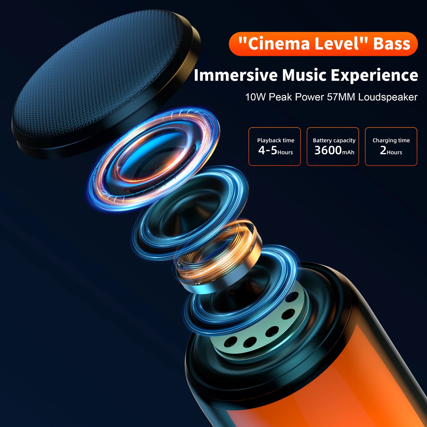 10 w Bluetooth Speaker with Hi-Res Wireless HiFi Portable Speaker IPX5 Waterproof, Outdoor