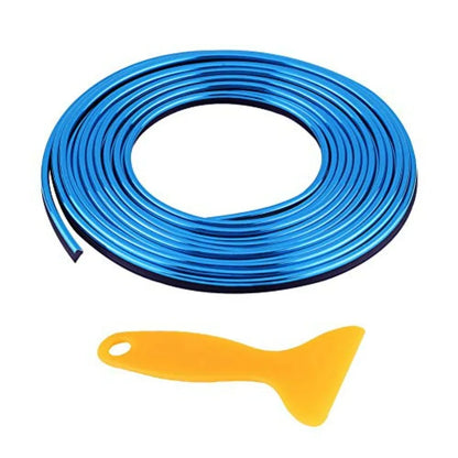 Car Interior Trim Strip Exterior Moulding Strip Blue Flexible Decorative Line 5M