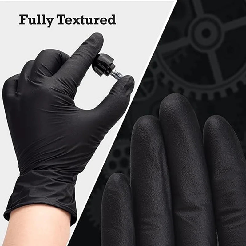 20/50/100PCS Black Durable Disposable Nitrile Gloves