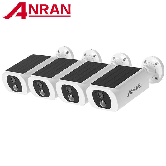 Night Vision Security Cameras Set 2.4G Wireless WIFI Camera Solar Power Built-in Battery Night Vision