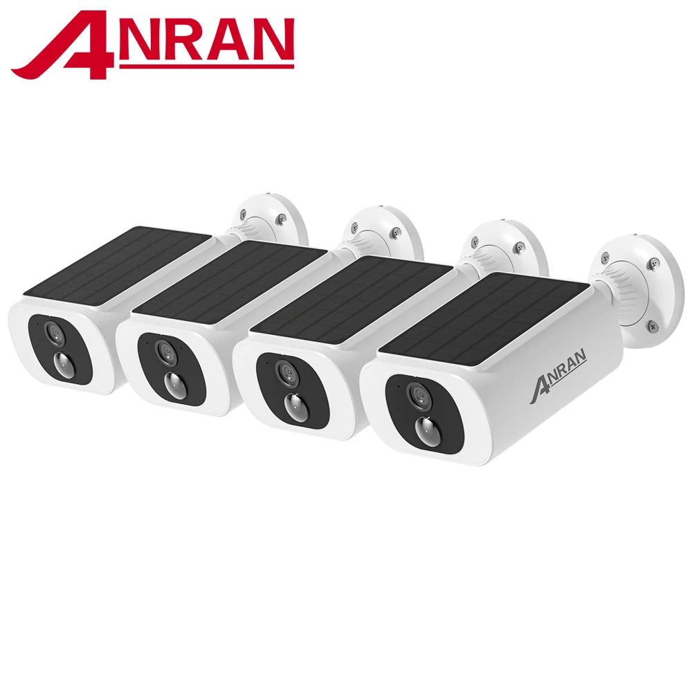 Night Vision Security Cameras Set 2.4G Wireless WIFI Camera Solar Power Built-in Battery Night Vision