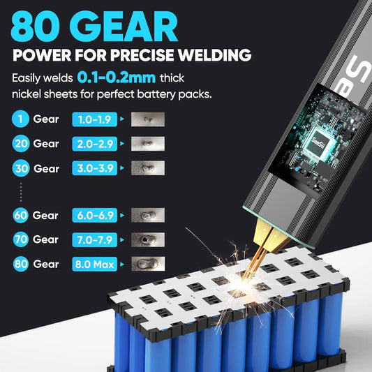 80 Gears Mini Portable Spot Welder Spot Welder with Digital Display