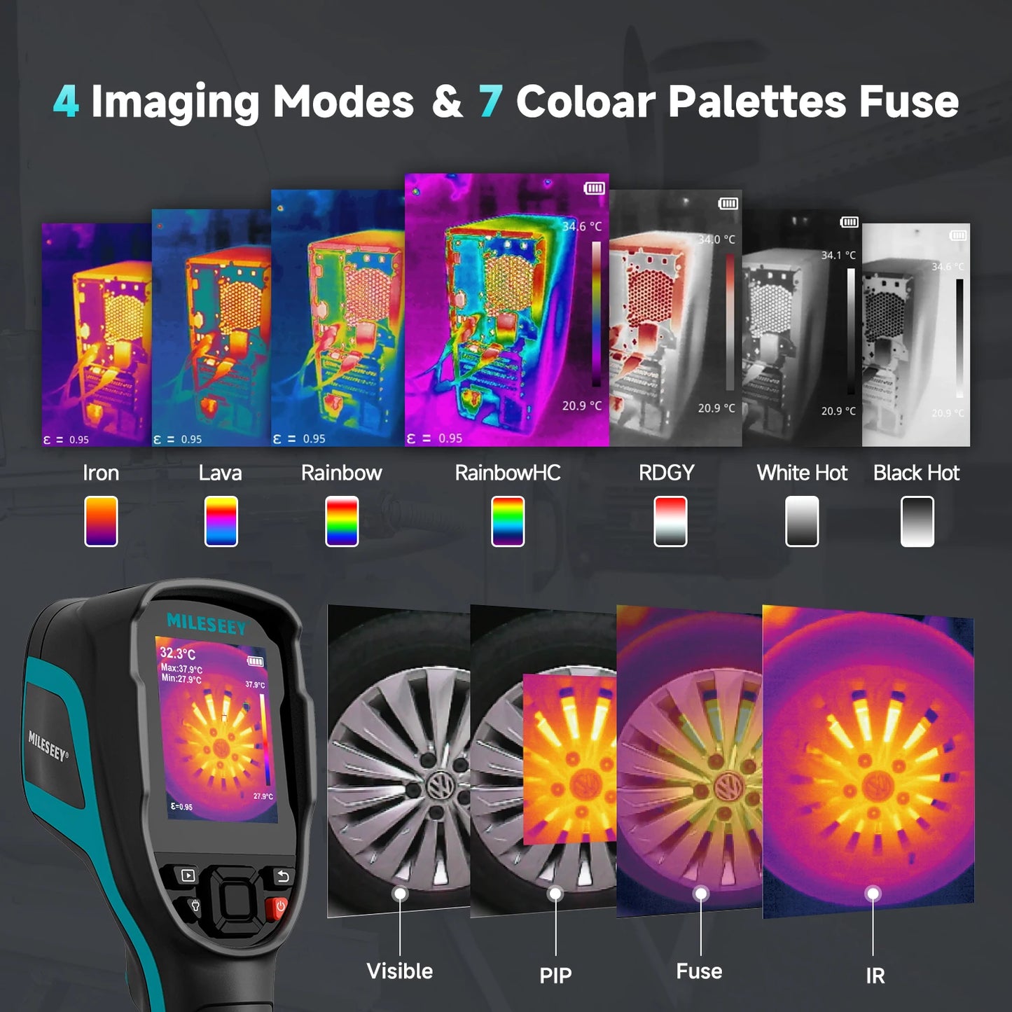 Thermal Imaging Camera with Infrared Temperature Meter For Repair, Pipeline leak Detection