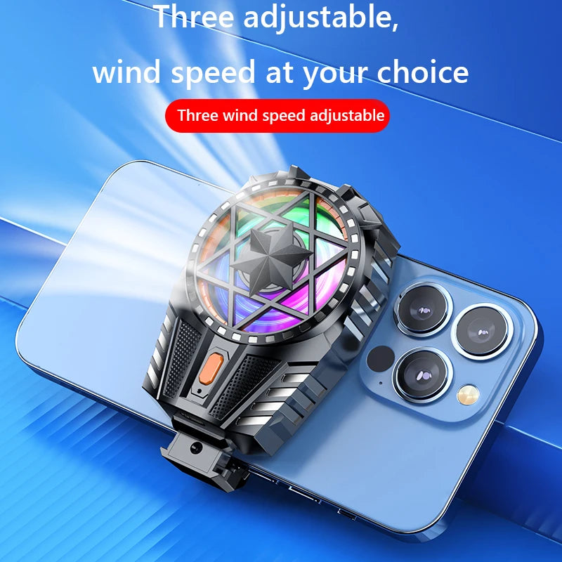 Rechargeable Mobile Phone Fan Cooler 3 Speed with Adjustable Back-Clip