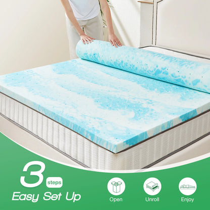 3 Inch Gel Memory Foam Mattress Topper Full Size Cooling Mattress