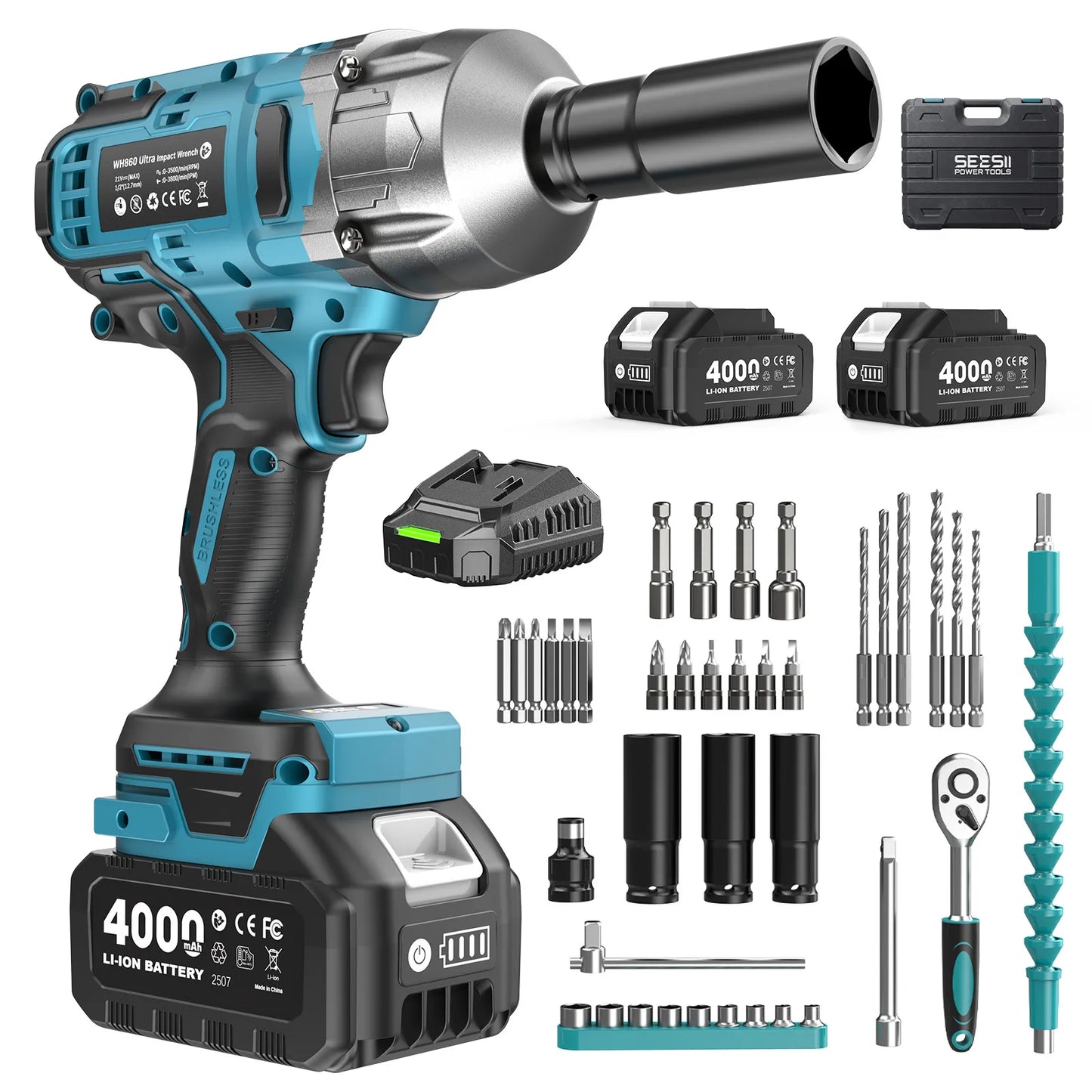 1300N.m Cordless Brushless Impact Driver For Car Home DIY