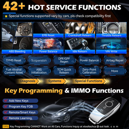 D8W Bluetooth Bi-directional Car Diagnostic Tool/key scanner/programmer