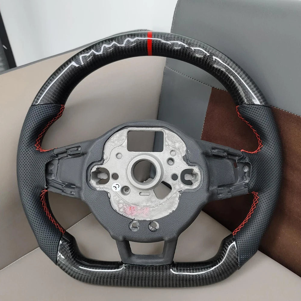 Volkswagen Golf GTI GTE GLI Tiguan 2013-2019 Perforated Leather Carbon Modify Design Steering Wheel