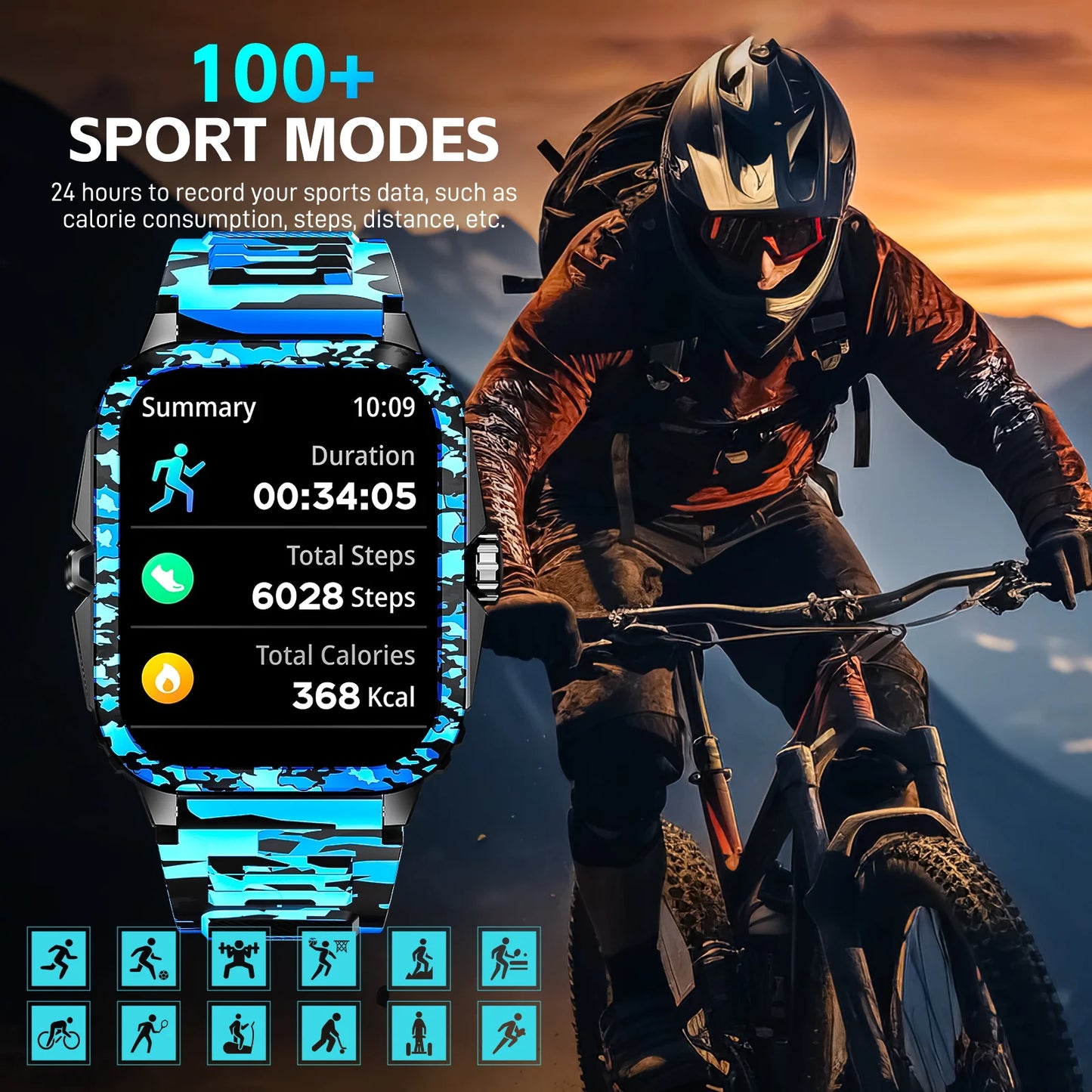 Waterproof Smart Watch Fitness Tracker Bluetooth Calling