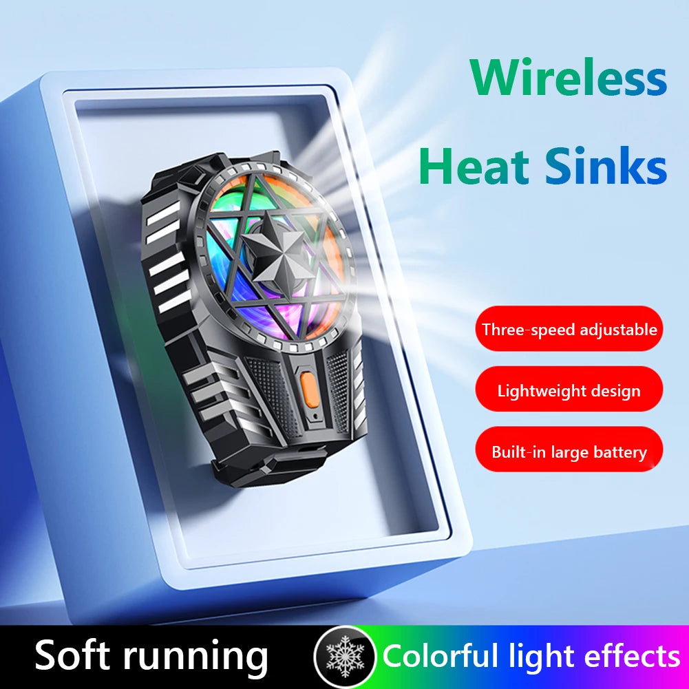 Rechargeable Mobile Phone Fan Cooler 3 Speed with Adjustable Back-Clip