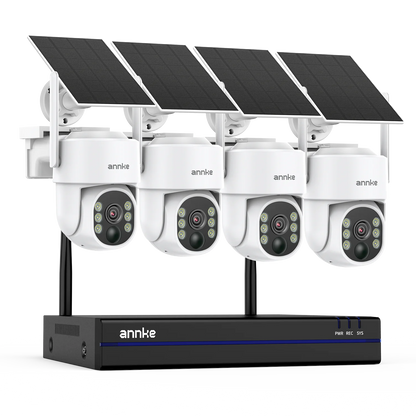 4MP Wireless PT Solar Security Camera System 16CH NVR 2.4G&5.8G dual-band Built-in Battery