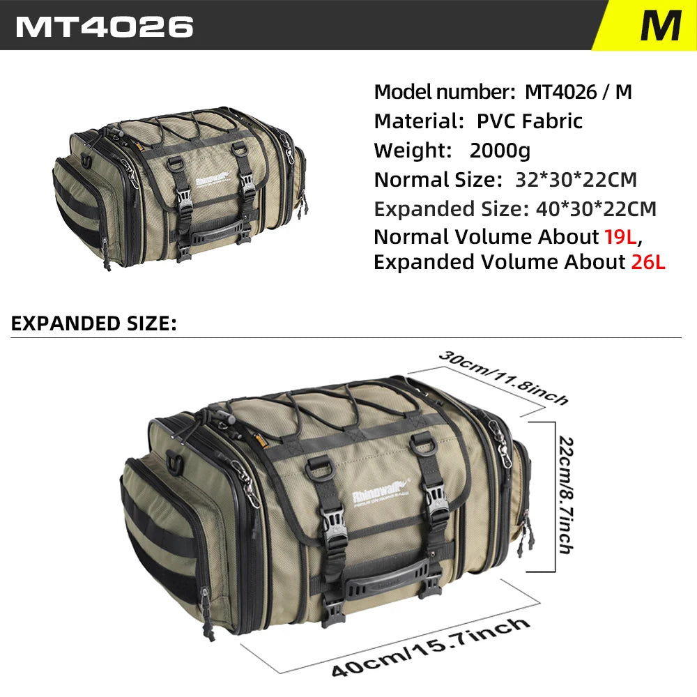 Motorcycle Travel Luggage Bag Waterproof 19L-80L Expandable Big Capacity Motor Tail/Trunk/Rack Bag For Most motorcycle