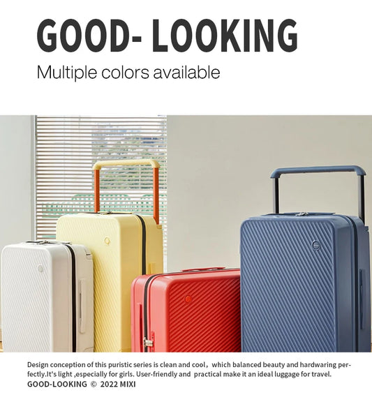 Gorgeous Wide Handle Suitcase 24" Travel Luggage Rolling Wheels Women Men 20" Carry On Cabin Hardside Patent Design M9276