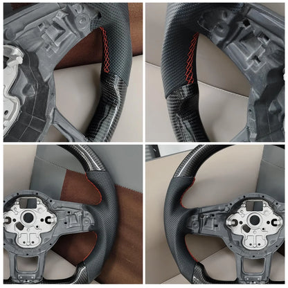 Volkswagen Golf GTI GTE GLI Tiguan 2013-2019 Perforated Leather Carbon Modify Design Steering Wheel