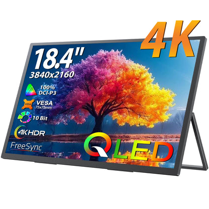 UPERFECT 18.4 inch 4K QLED Portable Monitor Gaming Computer Display Ultra-Slim Extend Screen For PS5/4 Switch Laptop PC Mac Xbox