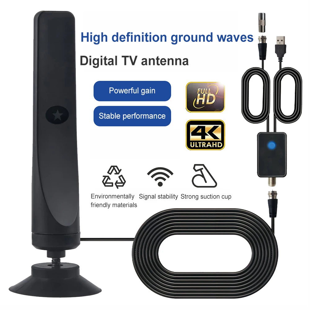 TV Digital 4K 1080P Portable Antenna 50 Miles Range