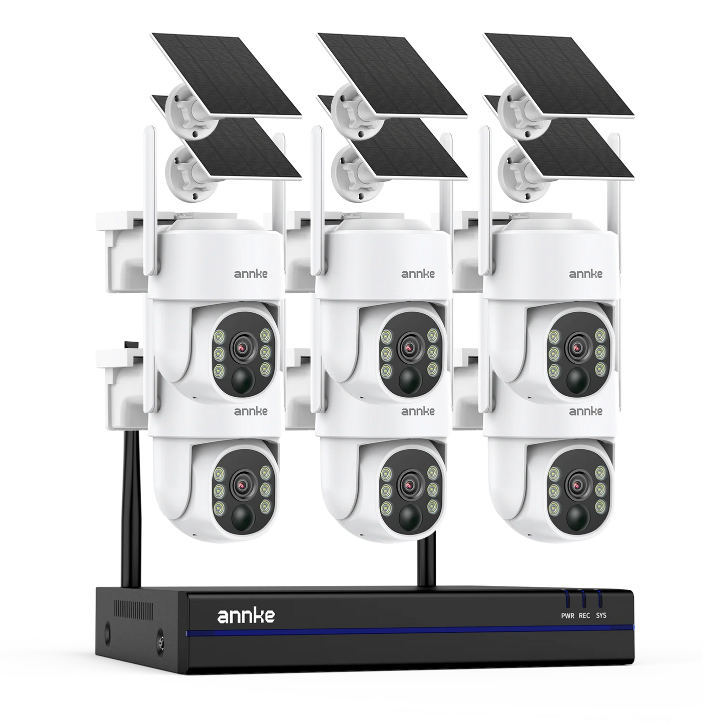 4MP Wireless PT Solar Security Camera System 16CH NVR 2.4G&5.8G dual-band Built-in Battery