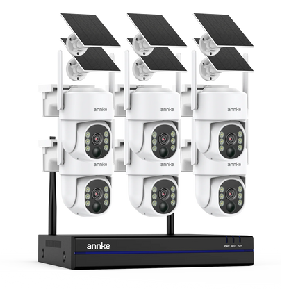 4MP Wireless PT Solar Security Camera System 16CH NVR 2.4G&5.8G dual-band Built-in Battery