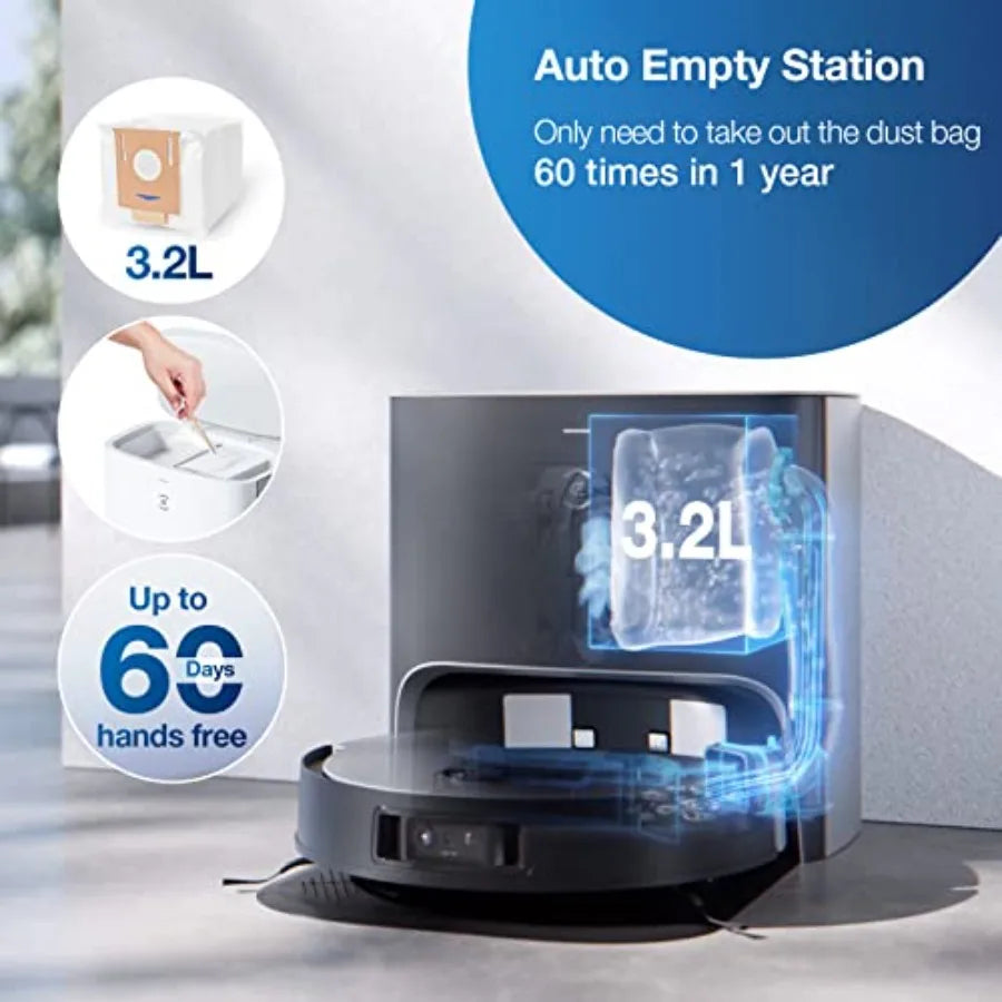 Robotic Vacuum Cleaner Auto Empty Station + True Mapping 2.0 + AI Voice Assistance - Certified Refurbished