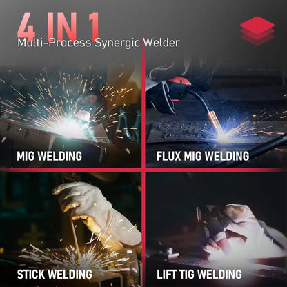 160A Multi-Process, 4-in-1 ARC Welder with Synergic Control for 110V/220V