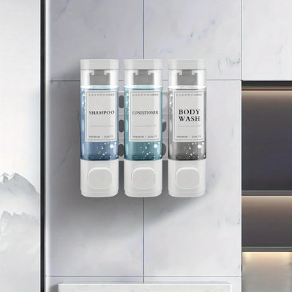 Wall-mounted, 3-in-1 Shampoo and Conditioner Dispenser,