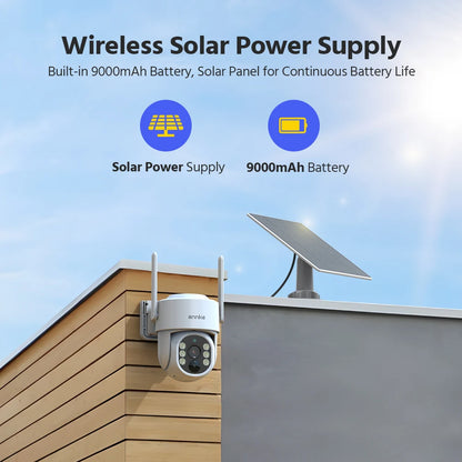 4MP Wireless PT Solar Security Camera System 16CH NVR 2.4G&5.8G dual-band Built-in Battery