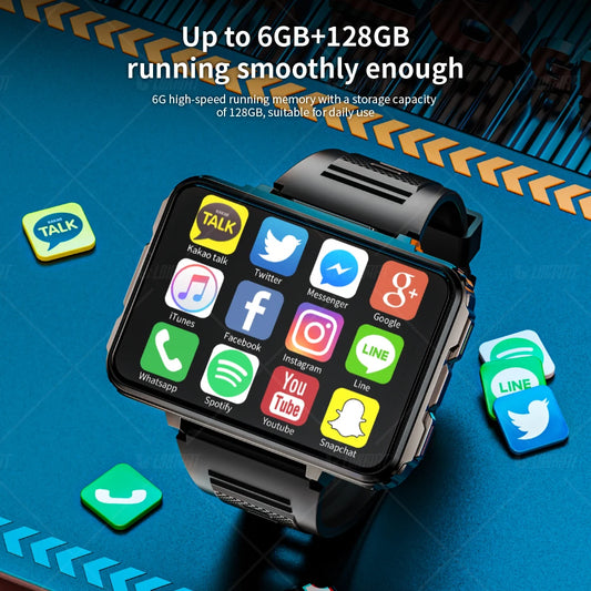 APPLLP 5 MAX Android Watch Phone Square Big Screen 4G Calls Smartwatches Dual Camera with Flashlight Gaming Watch