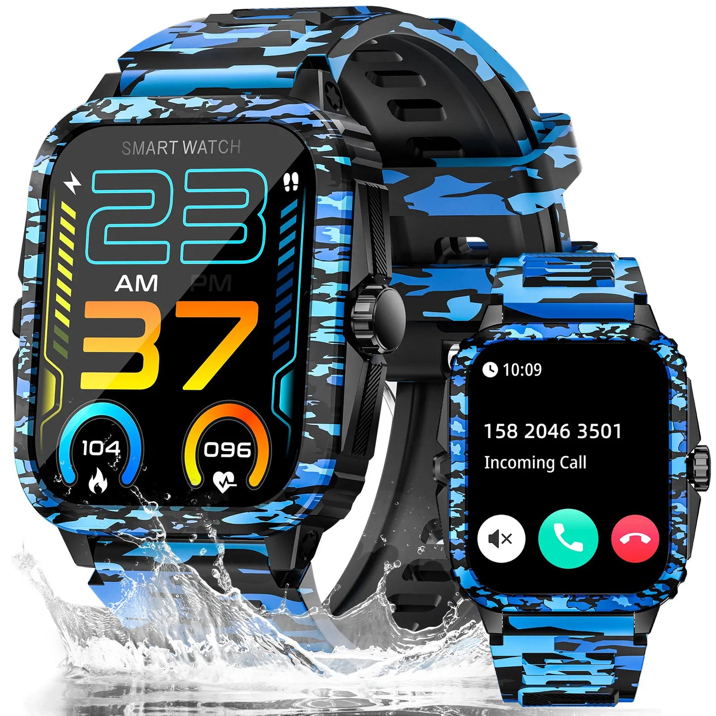 Waterproof Smart Watch Fitness Tracker Bluetooth Calling
