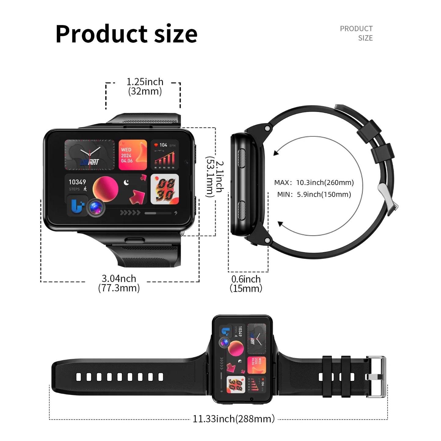 APPLLP MAX Android Smart Watch/Phone with detachable strap
