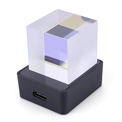 Crystal Cube Holographic Photo Display, Smart Weather Station & Digital Clock