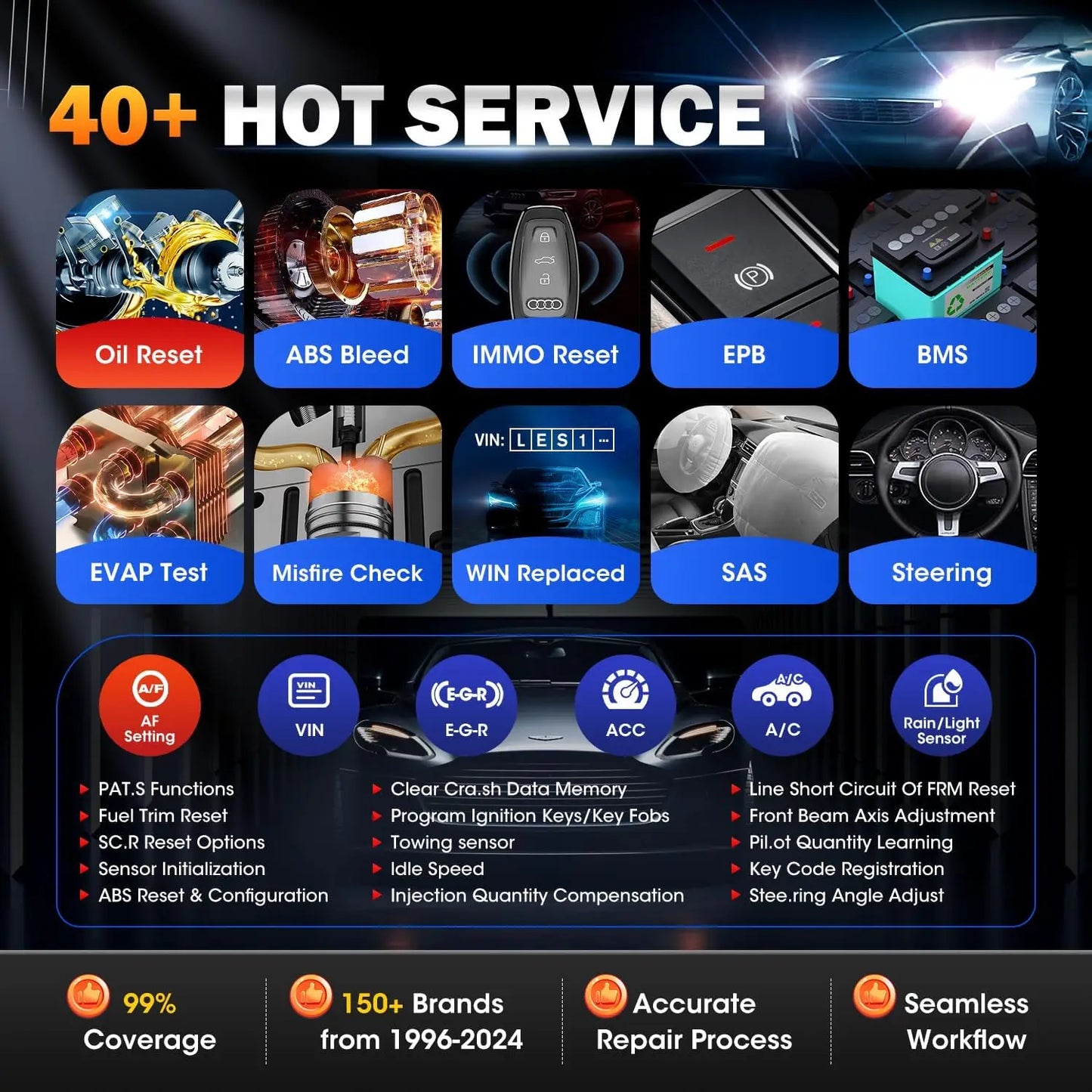 MK900BT MK900-BT Car Bi-directional Diagnostic Tools 40+ Services